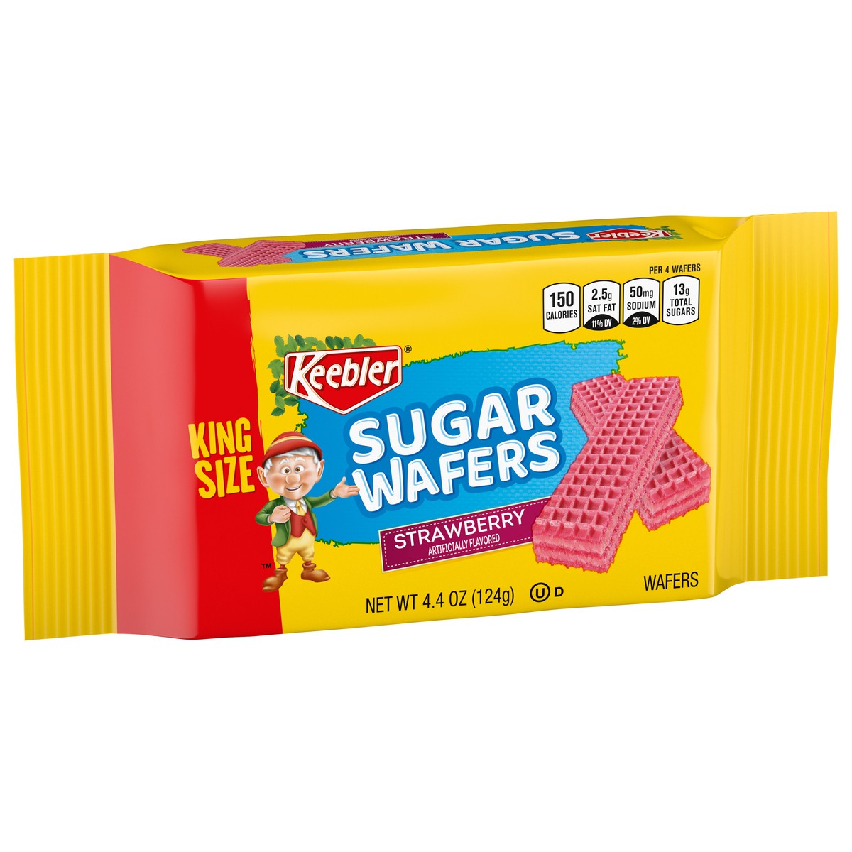 slide 11 of 13, Keebler Sugar Wafers 07357 156364 Strawberry Sugar Wafer King Size OW Everyday 4.4oz, 4.4 oz