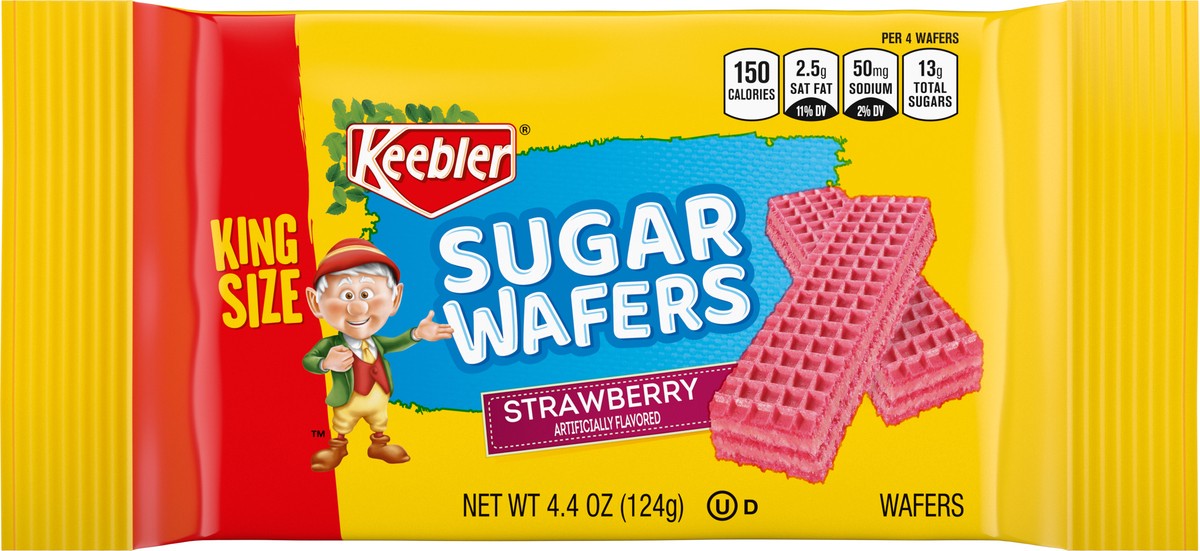 slide 4 of 13, Keebler Sugar Wafers 07357 156364 Strawberry Sugar Wafer King Size OW Everyday 4.4oz, 4.4 oz