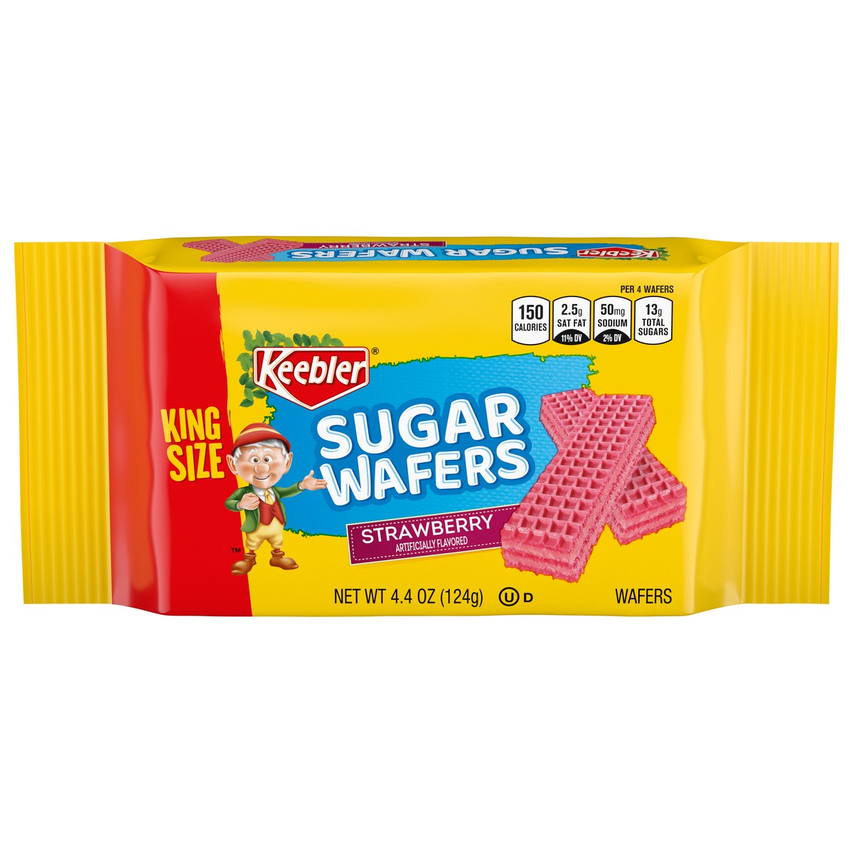 slide 1 of 13, Keebler Sugar Wafers 07357 156364 Strawberry Sugar Wafer King Size OW Everyday 4.4oz, 4.4 oz