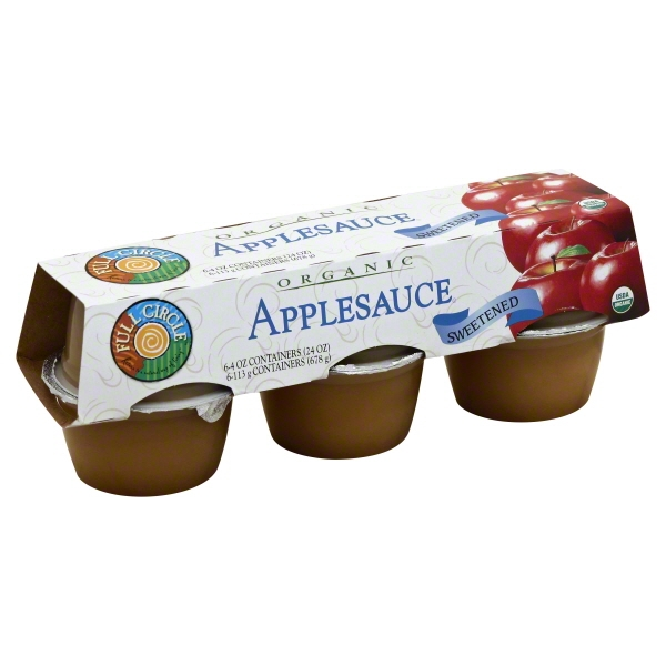 slide 1 of 6, Full Circle Market Organic Applesauce Sweetened Cups, 6 ct; 4 oz