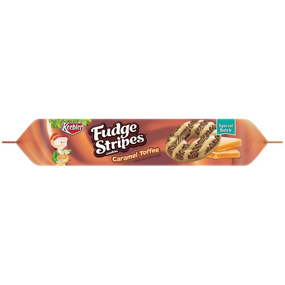 slide 4 of 7, Keebler Fudge Shoppe Cookies Fudge Stripes Caramel Toffee, 11.5 oz