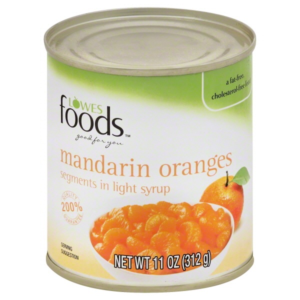 slide 1 of 1, Lowes Foods Mandarin Orange Segments In Light Syrup, 11 oz