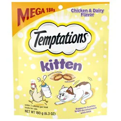 Temptations Kitten Chicken & Dairy Flavor Treats for Cats Mega 6.3 oz