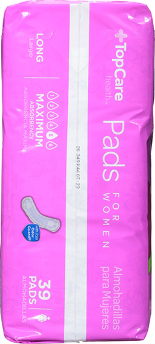 slide 7 of 15, TopCare Health Womens Maximum Long for Women Pads 39 ea, 39 ct