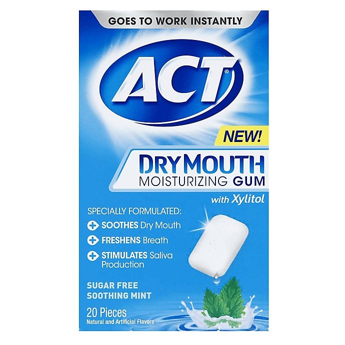 slide 2 of 2, ACT Dry Mouth Moisturizing Gum, 20 ct