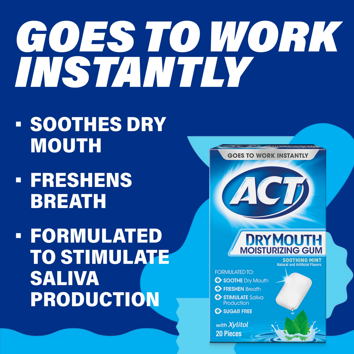 slide 13 of 25, ACT Dry Mouth Moisturizing Gum, 20 ct
