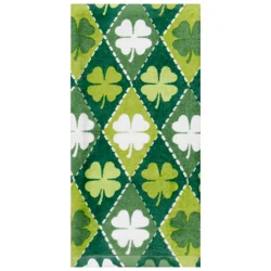 Meijer Corporate Seasonal Mcs Shamrock Harlequin Pear Fiber Reactive Kitchen Towel, 16 In X 25 In