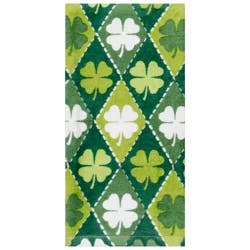 Meijer Corporate Seasonal Mcs Shamrock Harlequin Pear Fiber Reactive Kitchen Towel, 16 In X 25 In