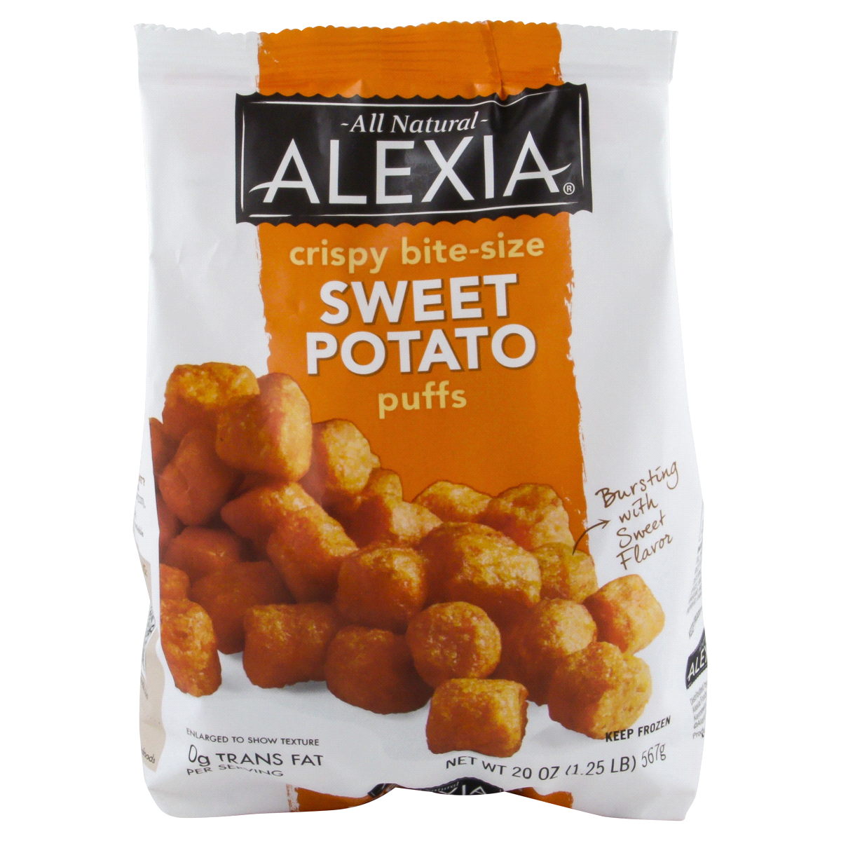 slide 1 of 4, Alexia Puffs Sweet Potato Crispy Bite-Size, 20 oz