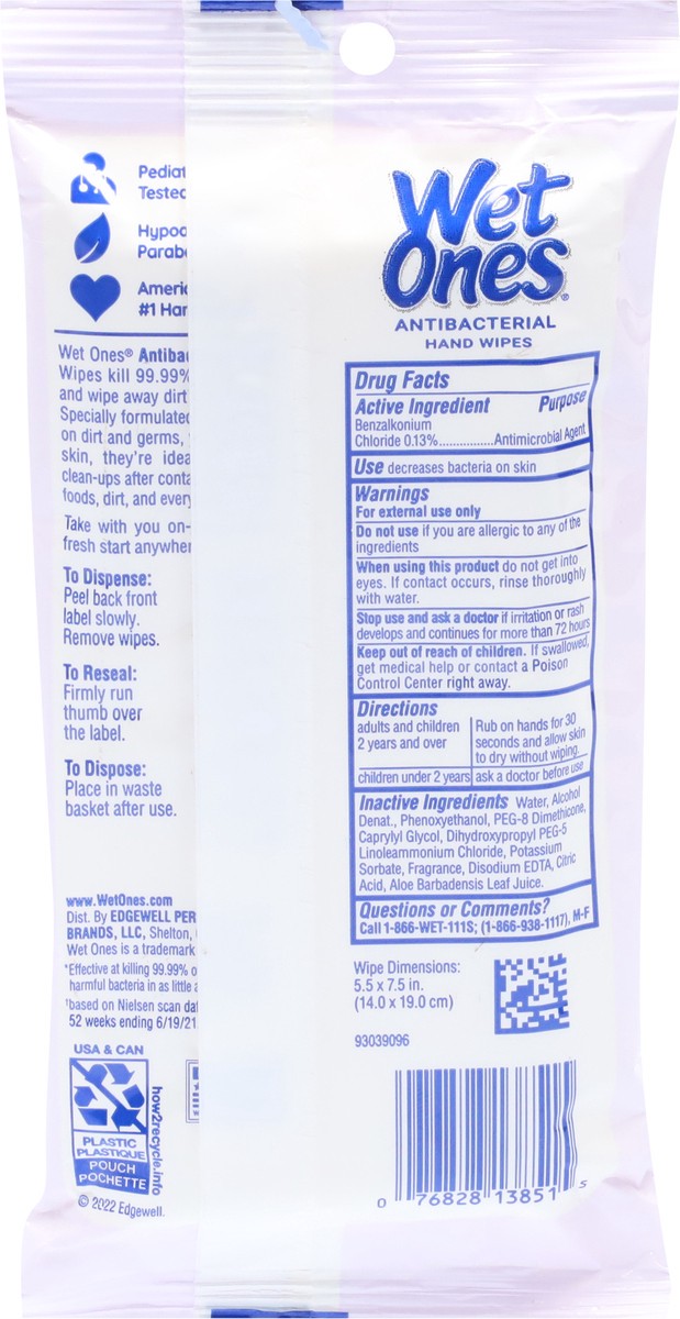 slide 7 of 9, Wet Ones Antibacterial Lavender Scent Hand Wipes 20 ea, 20 ct