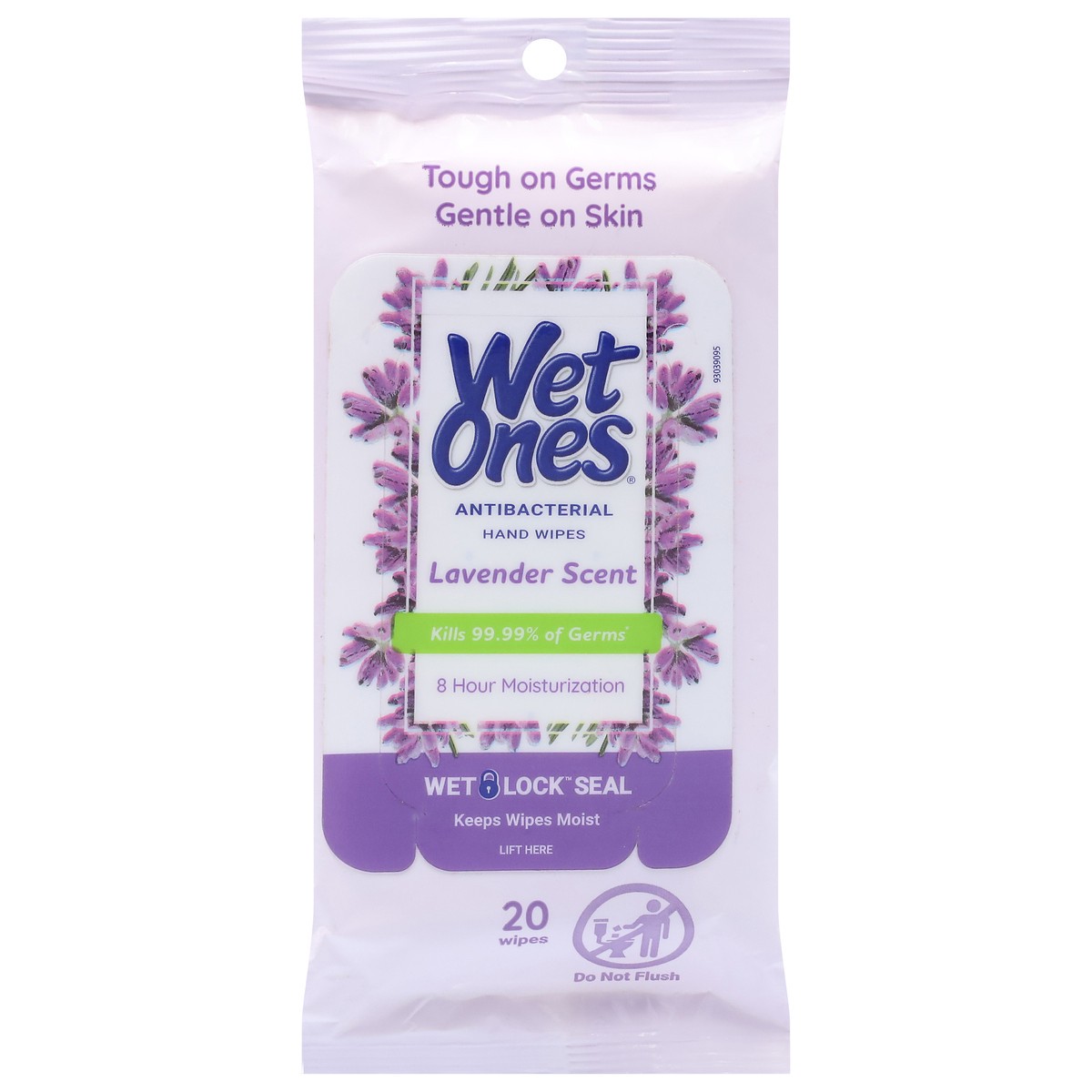 slide 1 of 9, Wet Ones Antibacterial Lavender Scent Hand Wipes 20 ea, 20 ct