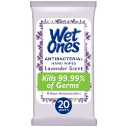 Wet Ones Antibacterial Lavender Scent Hand Wipes 20 ea