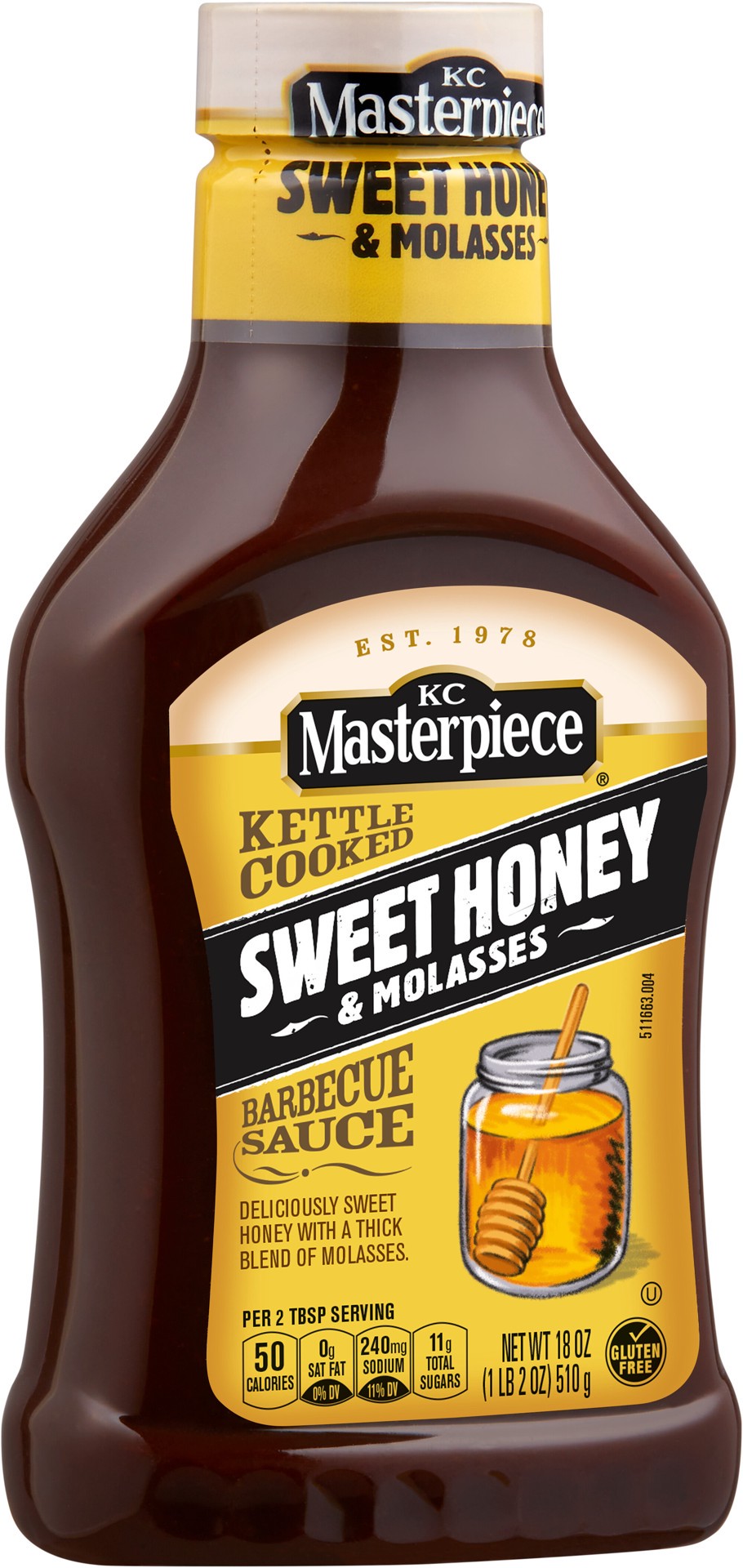slide 5 of 5, KC Masterpiece Kettle Cooked Sweet Honey & Molasses Barbecue Sauce 18 oz, 18 oz