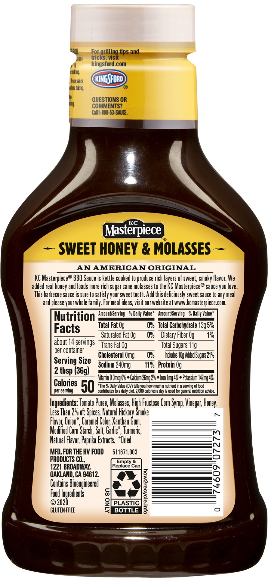 slide 2 of 5, KC Masterpiece Kettle Cooked Sweet Honey & Molasses Barbecue Sauce 18 oz, 18 oz