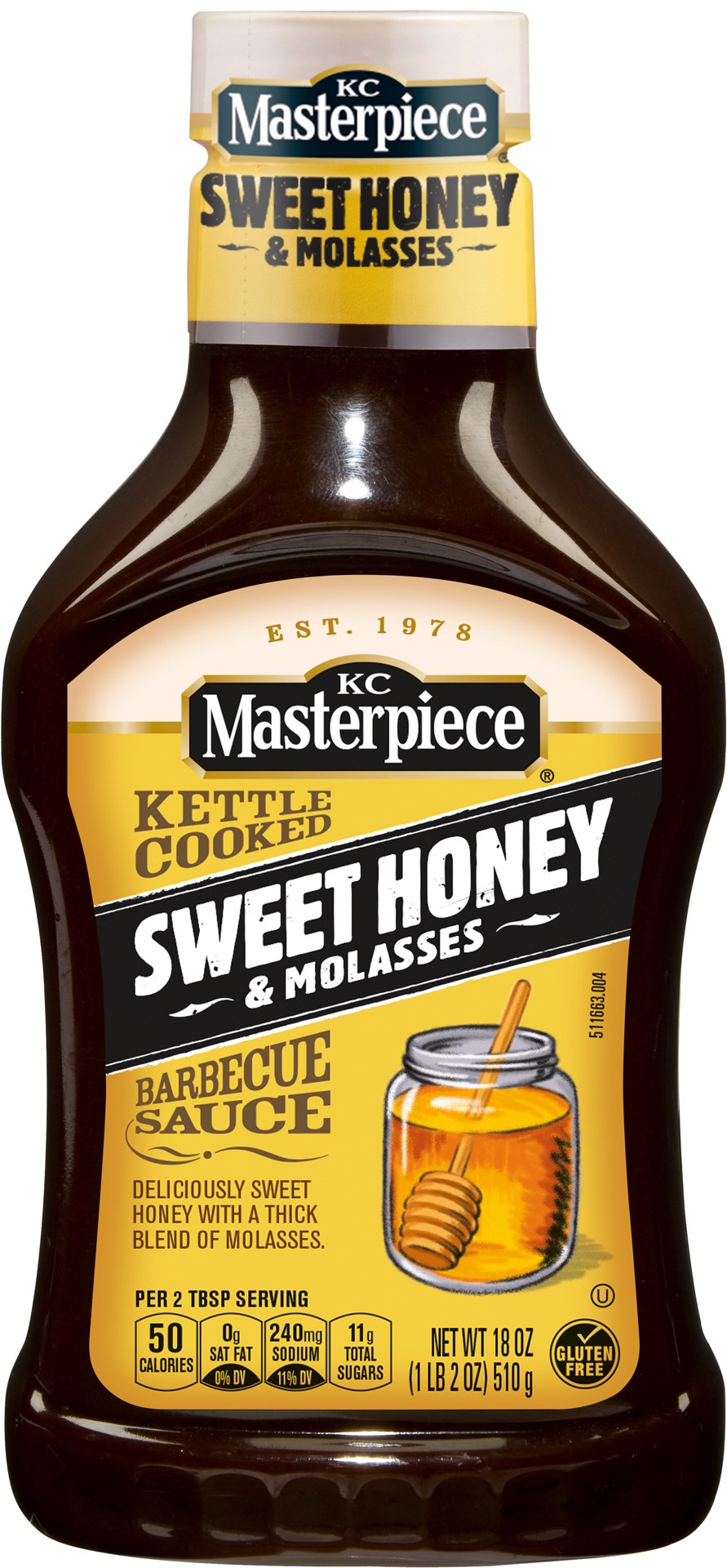 slide 1 of 5, KC Masterpiece Kettle Cooked Sweet Honey & Molasses Barbecue Sauce 18 oz, 18 oz