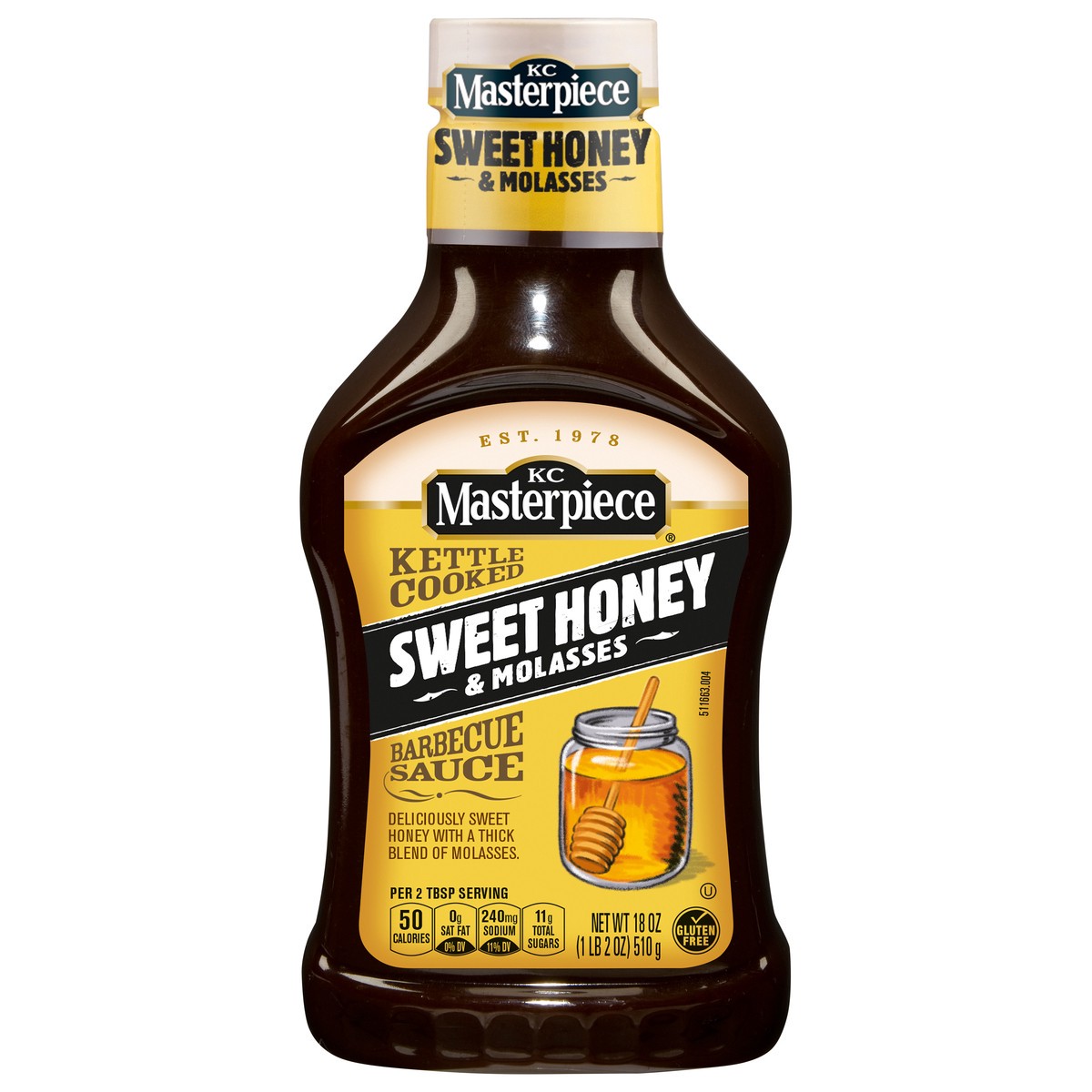 slide 1 of 5, KC Masterpiece Kettle Cooked Sweet Honey & Molasses Barbecue Sauce 18 oz, 18 oz