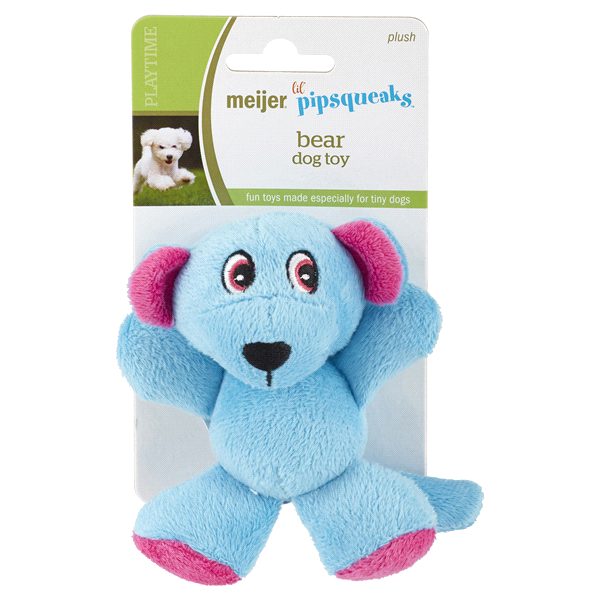 slide 1 of 1, Meijer Lil Pipsqueaks Plush Bear Dog Toy, 1 ct