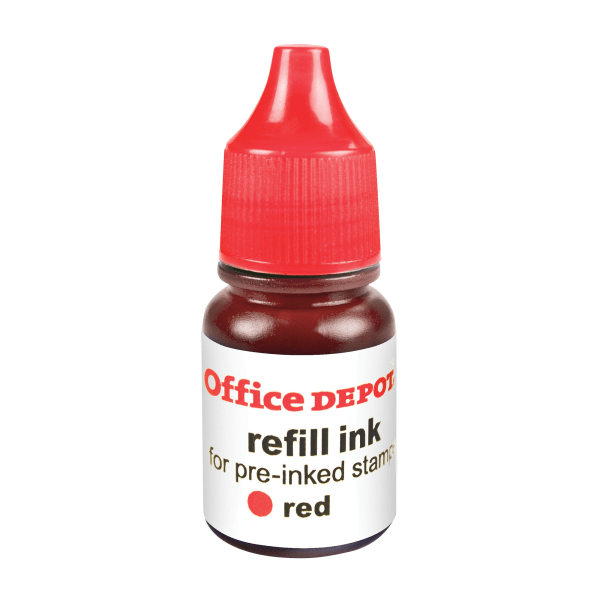 slide 1 of 1, Office Depot Brand Pre-Ink Refill Ink, Red, Pack Of 2, 2 ct