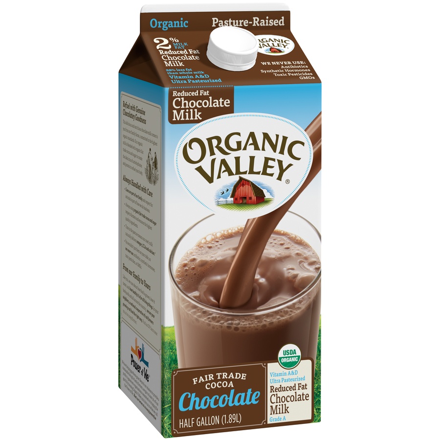 slide 2 of 3, Organic Valley 2% Reduced Fat Chocolate Milk, 1/2 gal