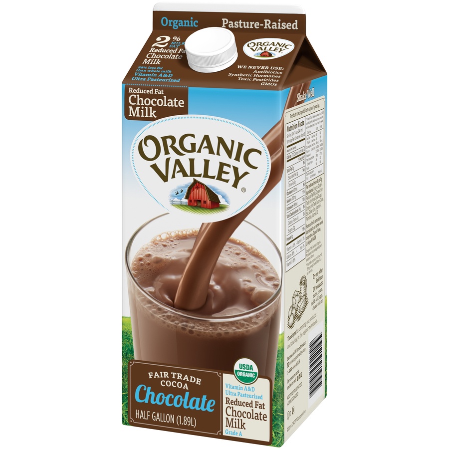 slide 3 of 3, Organic Valley 2% Reduced Fat Chocolate Milk, 1/2 gal