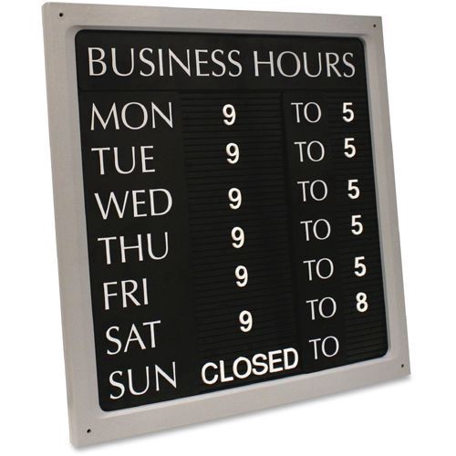 slide 2 of 6, Cosco Upscale "Open/Closed" Letterboard Sign, Black/Red/White, 20 in x 15 in