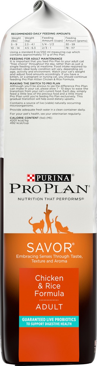 slide 2 of 6, Pro Plan Purina Pro Plan High Protein Cat Food With Probiotics for Cats, Chicken and Rice Formula, 7 lb