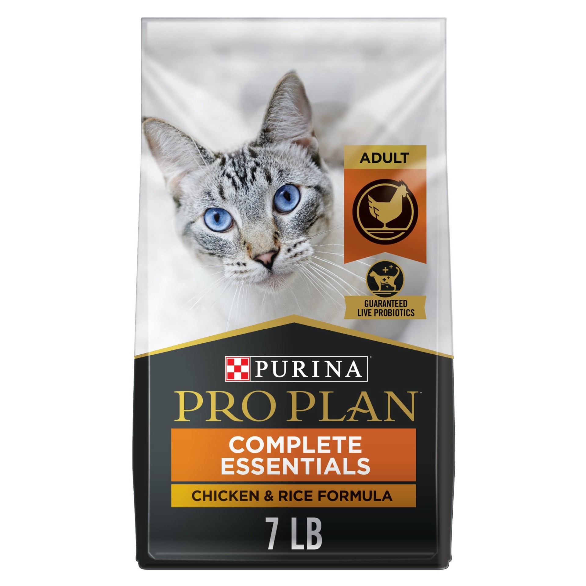 slide 1 of 6, Pro Plan Purina Pro Plan High Protein Cat Food With Probiotics for Cats, Chicken and Rice Formula, 7 lb