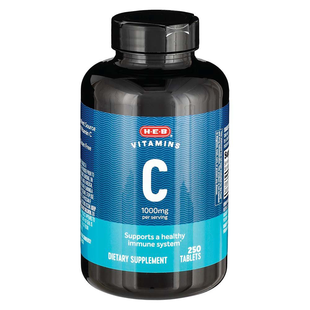 slide 1 of 1, H-E-B Vitamins C 1,000 mg Tablets, 250 ct