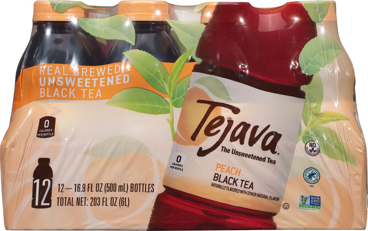 slide 11 of 13, Tejava 12/500ml Tejava Peach Black Tea, 12 ct