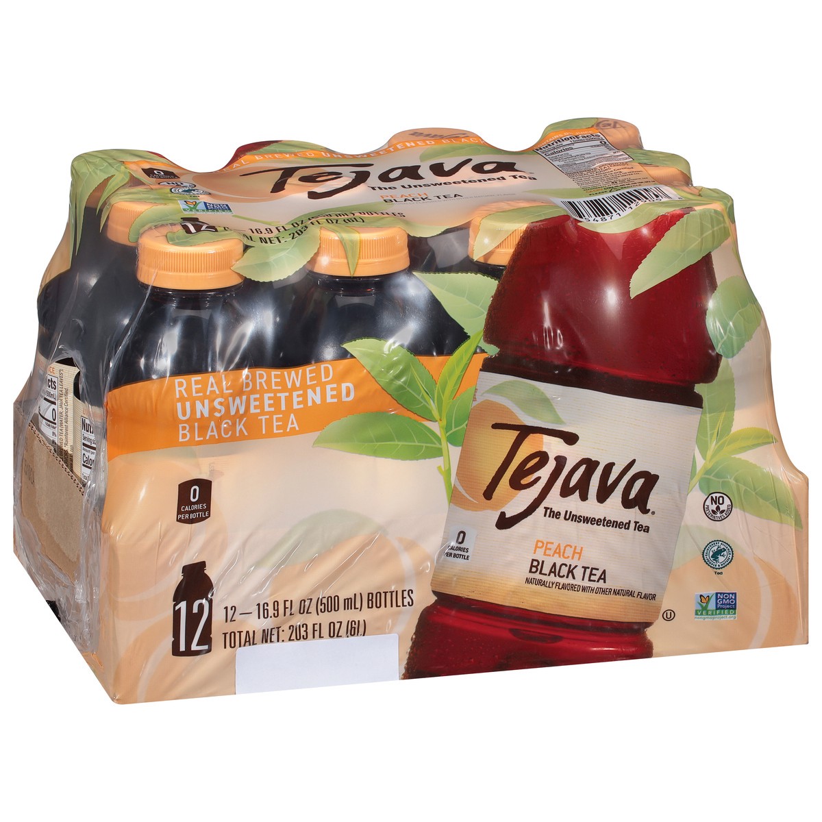 slide 1 of 13, Tejava 12/500ml Tejava Peach Black Tea, 12 ct