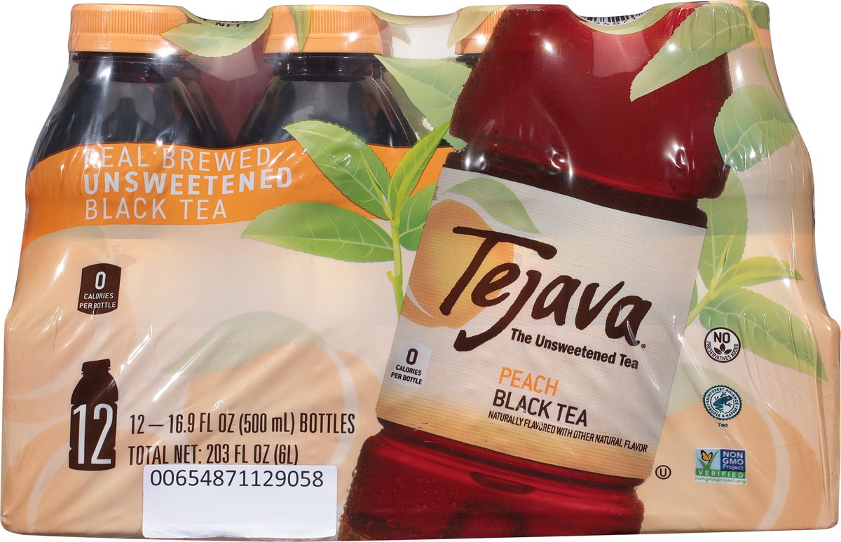 slide 3 of 13, Tejava 12/500ml Tejava Peach Black Tea, 12 ct