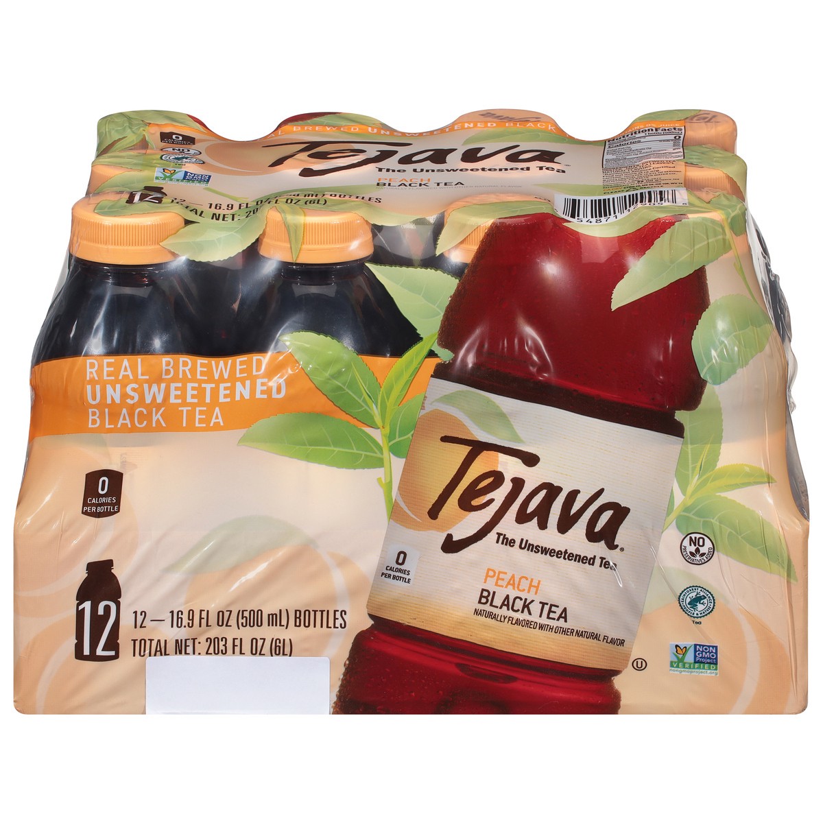 slide 5 of 13, Tejava 12/500ml Tejava Peach Black Tea, 12 ct