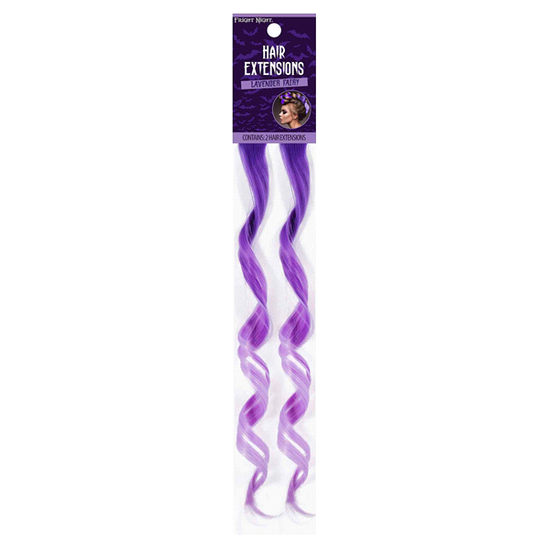 slide 1 of 1, Fright Night Lavnder Fairy Hair Extensions, 2 ct