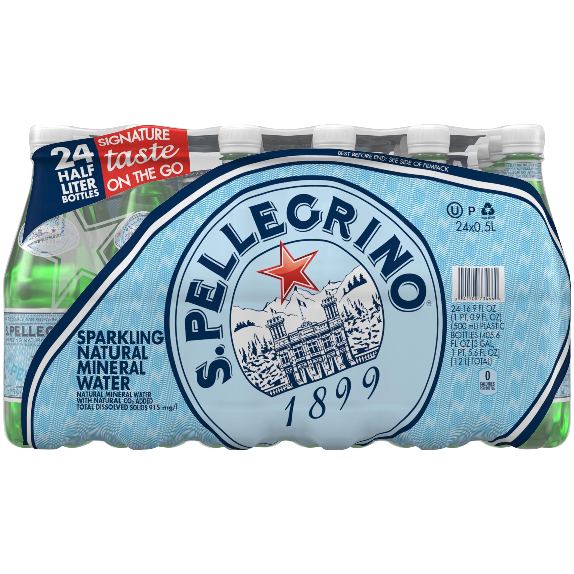 slide 1 of 2, S.Pellegrino Sparkling Natural Mineral Water Plastic, 24 ct