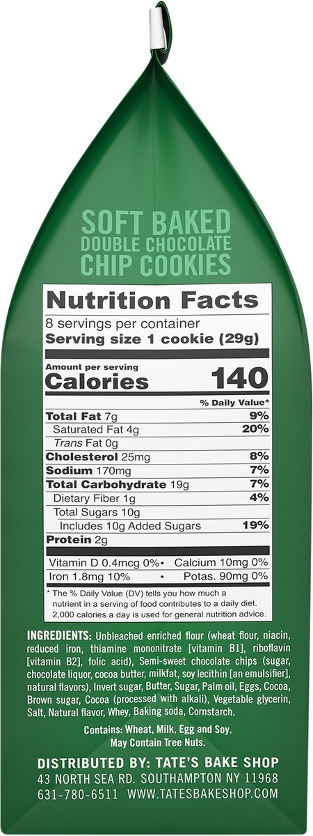 slide 5 of 14, Tate's Bake Shop Soft Baked Cookies, Double Chocolate Chip, 8 oz, 8 inoz in