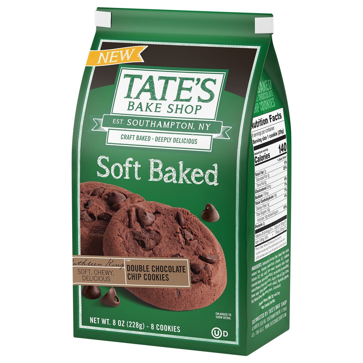 slide 11 of 14, Tate's Bake Shop Soft Baked Cookies, Double Chocolate Chip, 8 oz, 8 inoz in