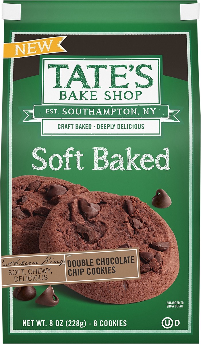 slide 8 of 14, Tate's Bake Shop Soft Baked Cookies, Double Chocolate Chip, 8 oz, 8 inoz in
