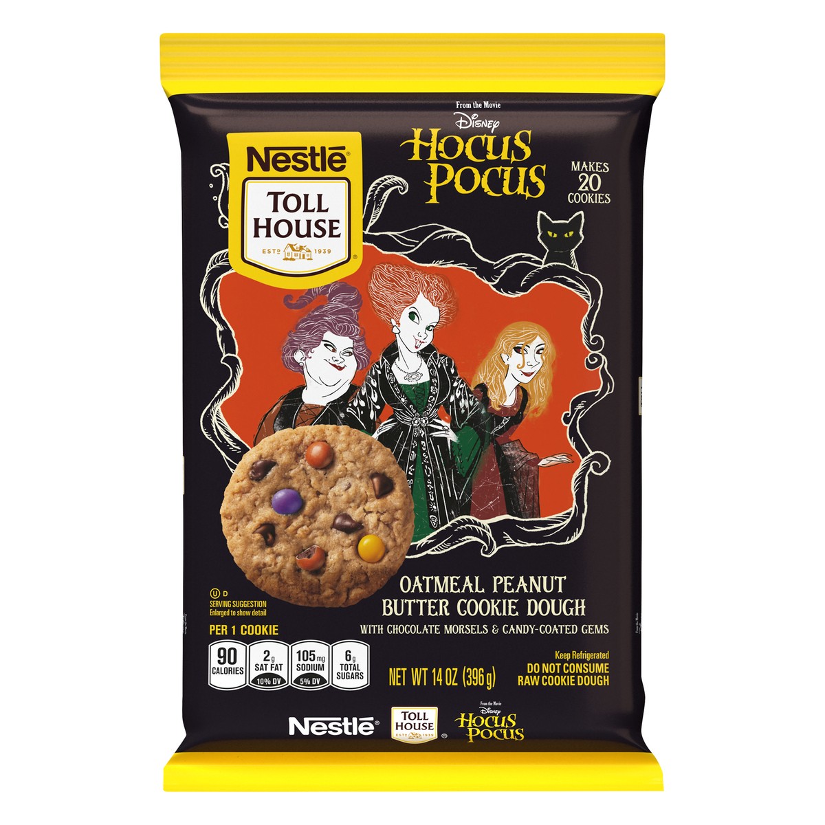 slide 1 of 10, Toll House Nestle Toll Disney Hocus Pocus Oatmeal Peanut Butter Cookie Dough, 14 oz