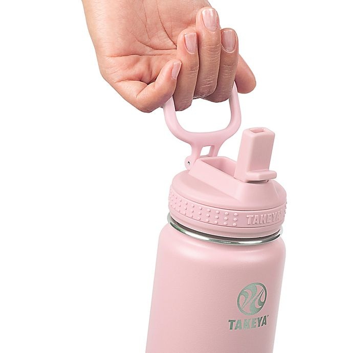 slide 4 of 4, Takeya Actives Insulated Stainless Steel Water Bottle with Straw Lid - Blush, 18 oz