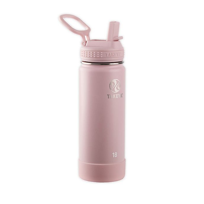 slide 1 of 4, Takeya Actives Insulated Stainless Steel Water Bottle with Straw Lid - Blush, 18 oz