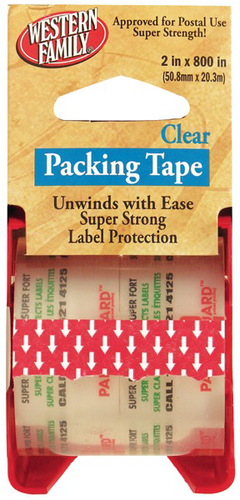 slide 1 of 1, Western Family Clear Packing Tape, 22.2 yd