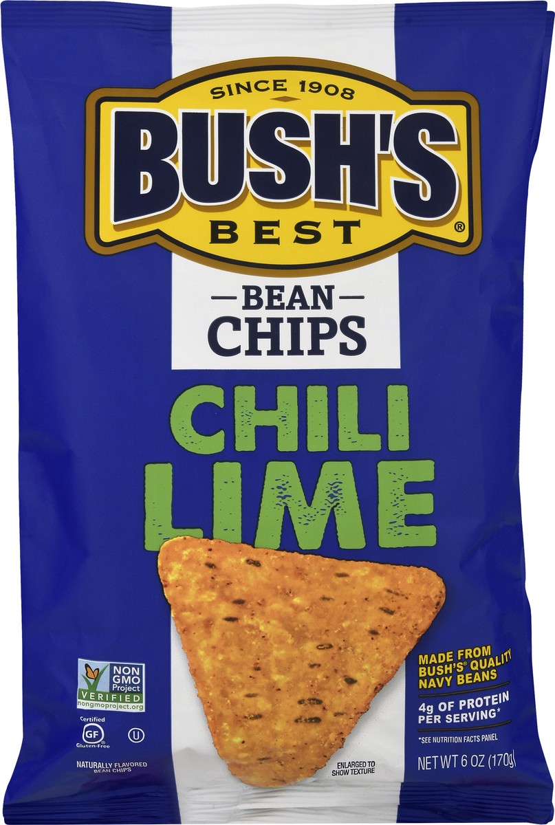 slide 9 of 10, Bush's Best Bush's Chili Lime Bean Chips 6 oz pouch, 6 oz