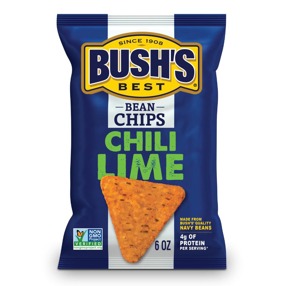 slide 1 of 10, Bush's Best Bush's Chili Lime Bean Chips 6 oz pouch, 6 oz