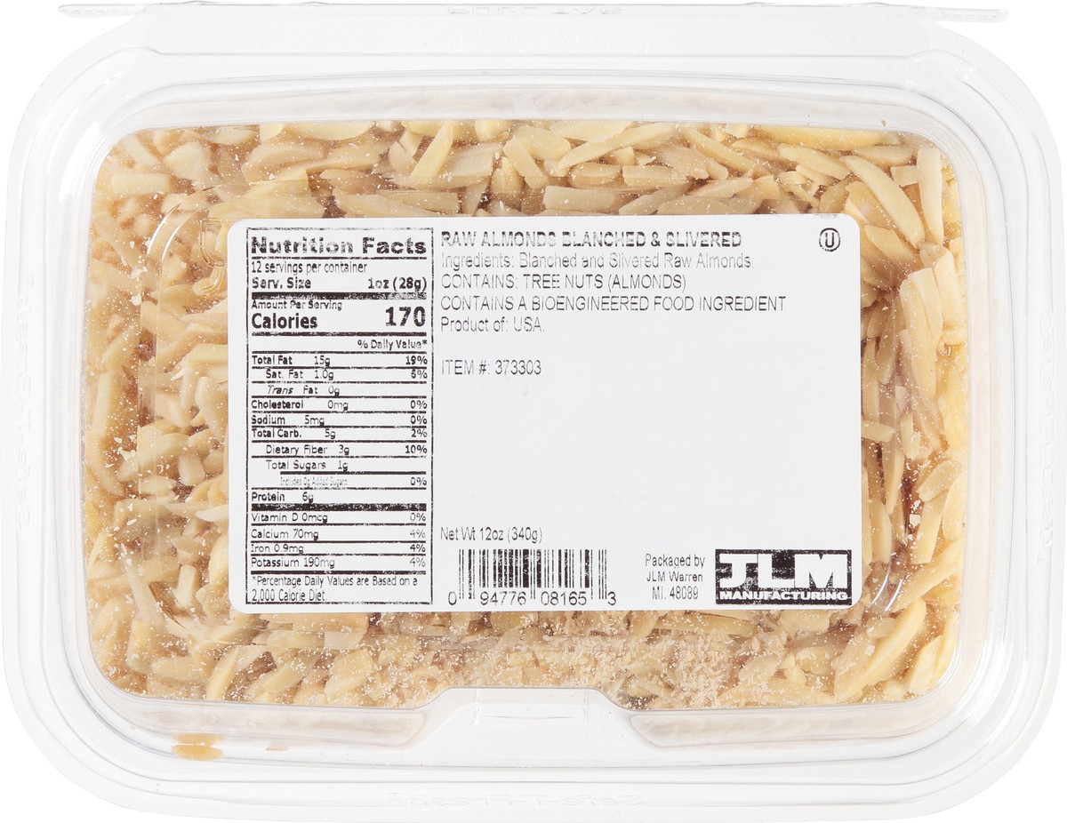 slide 4 of 9, JLM Manufacturing Blanched & Slivered Raw Almonds 12 oz, 12 oz