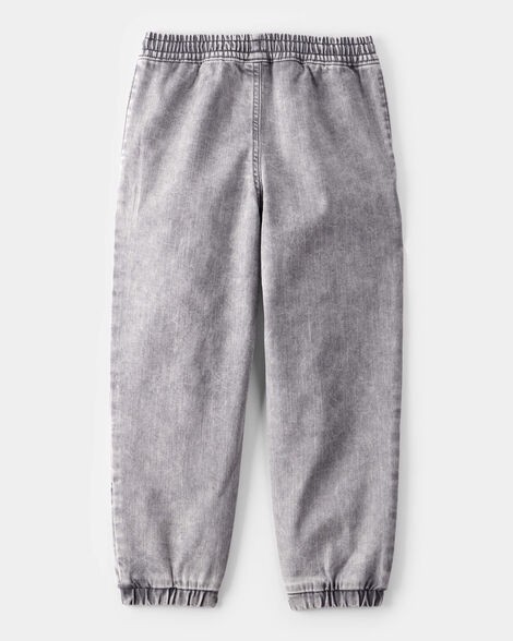 slide 1 of 3, Oshkosh Kid Tapered Iconic Denim Drawstring Joggers - Volcano Wash Volcano Ozone Wash 10, 1 ct