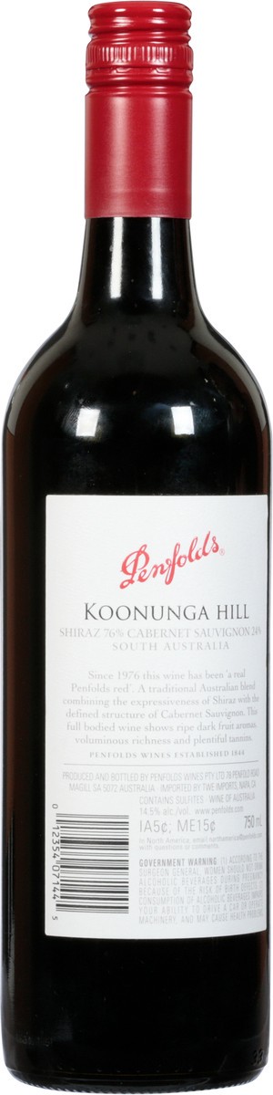 slide 3 of 11, Penfolds Koonunga Hill Shiraz Cabernet 750 ml, 750 ml