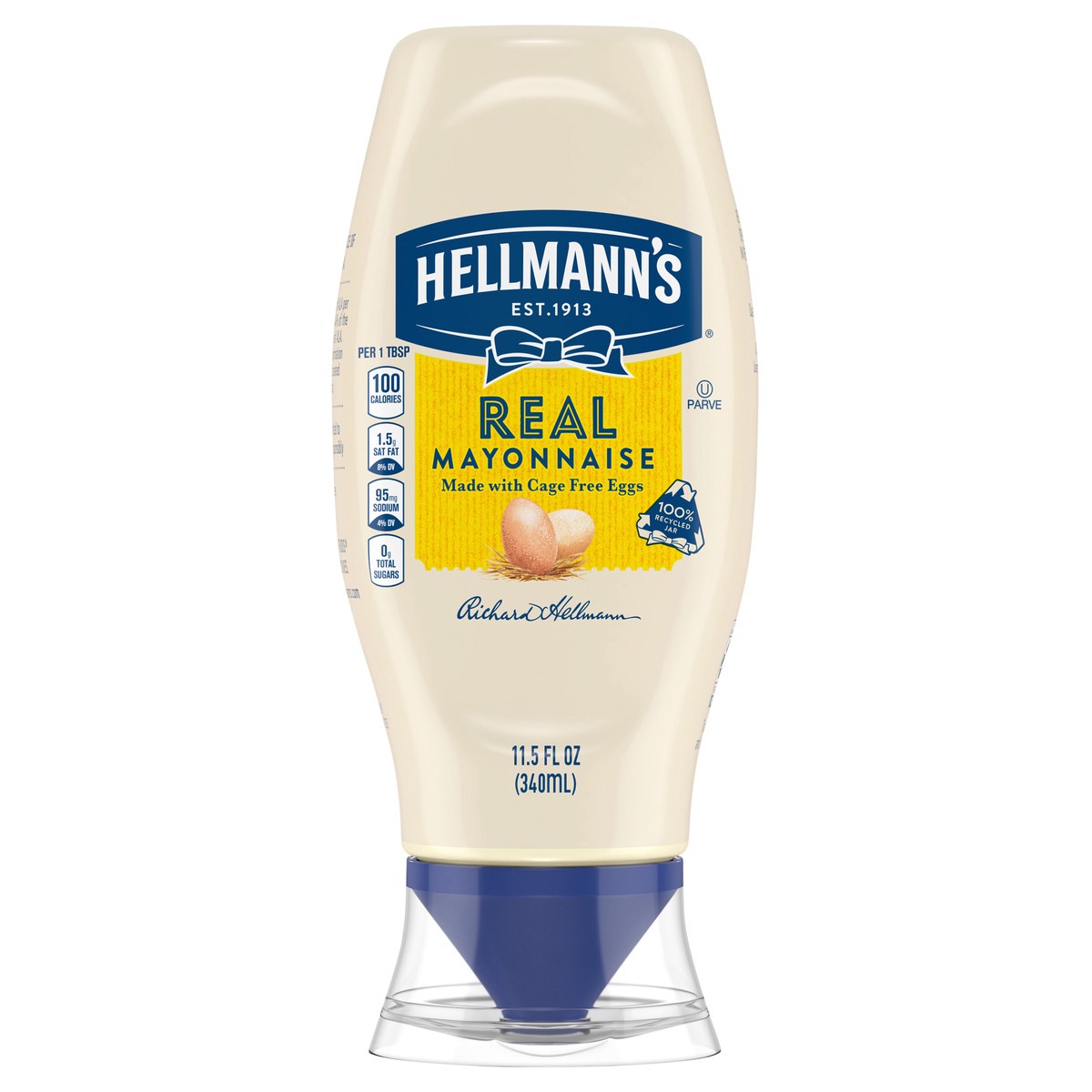 slide 1 of 82, Hellmann's Real Mayonnaise Real Mayo Squeeze Bottle, 11.5 oz, 11.5 oz
