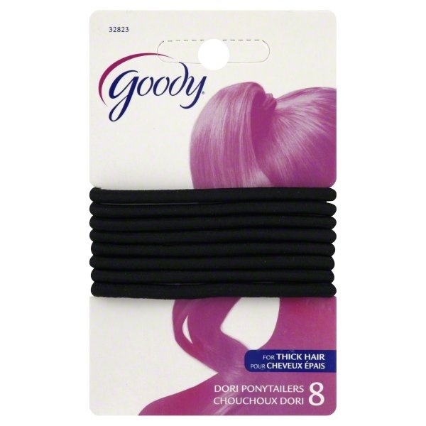 slide 1 of 1, Goody Extra Thick Black Elastics, 8 ct