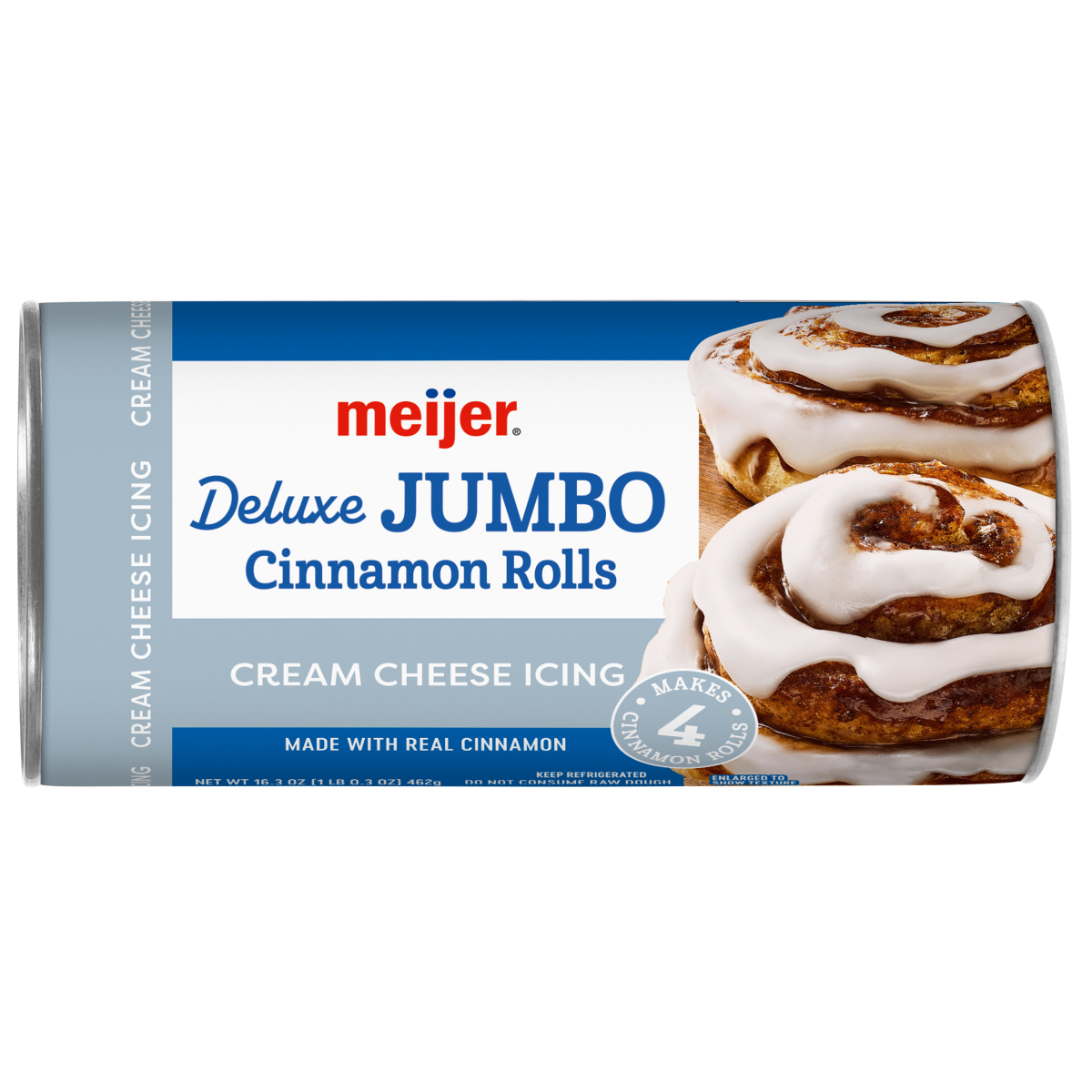 slide 1 of 17, Meijer Deluxe Cinnamon Roll Cream Cheese, 4 ct