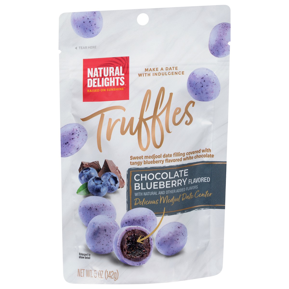 slide 2 of 9, Bard Valley Natural Delights Milk Chocolate Blueberry Truffles, 5 oz
